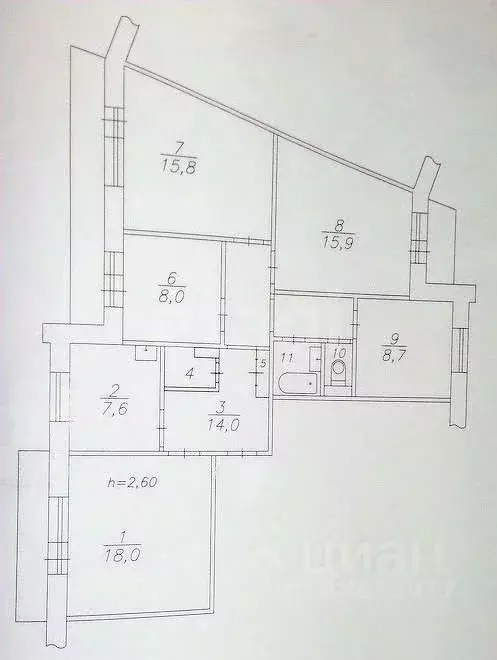5-к кв. Сахалинская область, Южно-Сахалинск Комсомольская ул., 294 ... - Фото 2