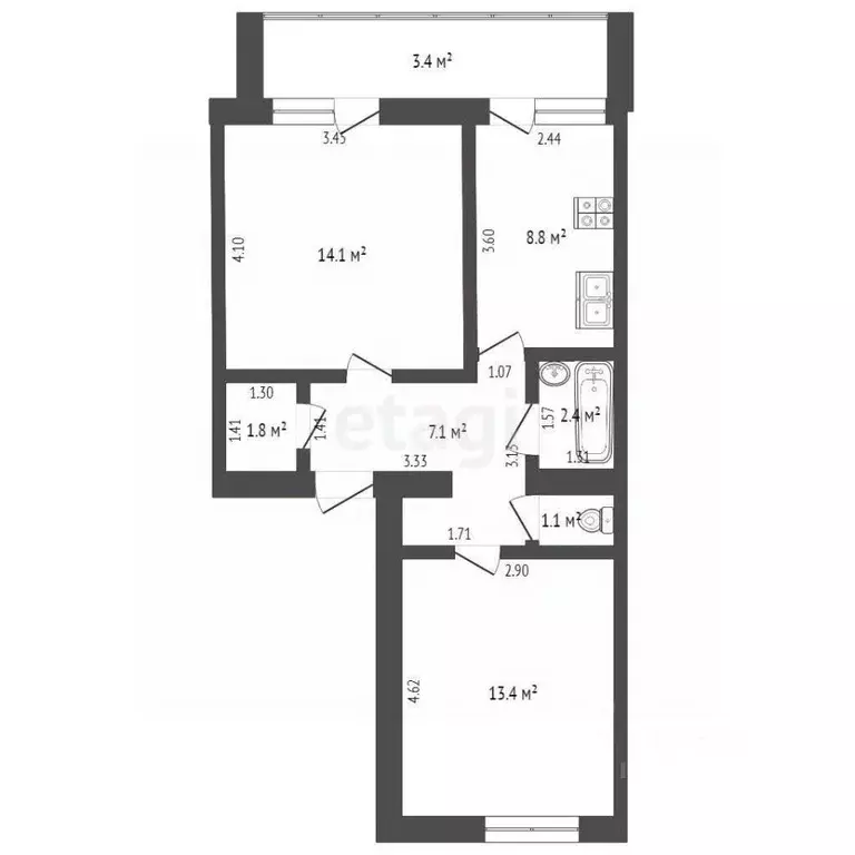 2-к кв. Крым, Сакский район, Сизовское с/пос, с. Ильинка ул. Ленина ... - Фото 2