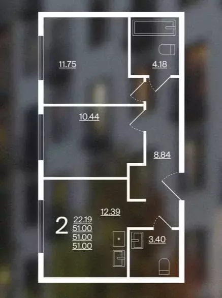 Продаётся 2-к квартира, 51 м - Фото 1