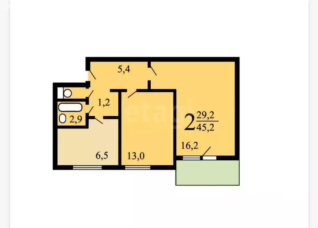 2-комнатная квартира: Москва, улица Маршала Катукова, 25к1 (45.9 м) - Фото 1