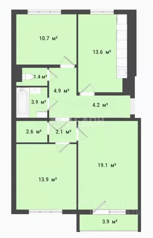 3-к кв. Омская область, Омск Заозерный мкр, ул. Сергея Тюленина, 4 ... - Фото 2