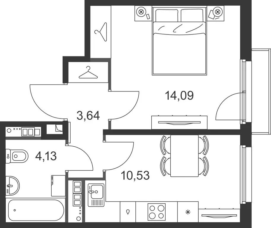 1-комнатная квартира: Ленинградская область, Гатчинский муниципальный ... - Фото 2