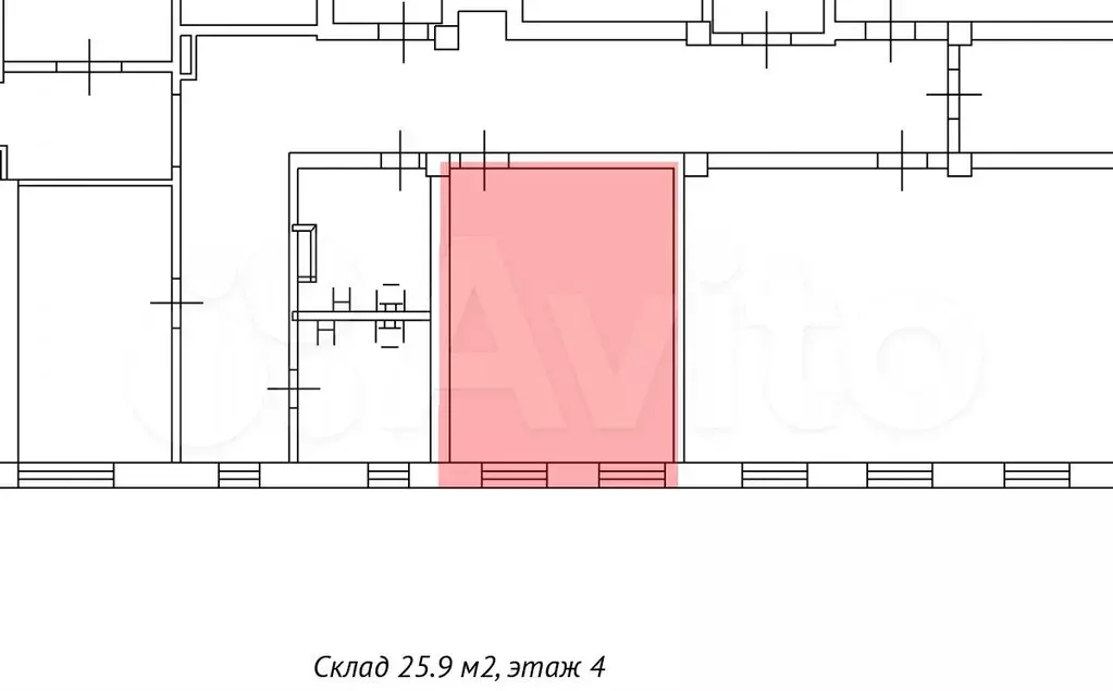 Склад 25.9 м, 4 эт, лифт г/п 1000 кг - Фото 0