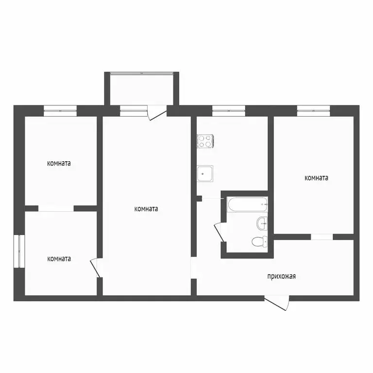 4-комнатная квартира: Улан-Удэ, бульвар Карла Маркса, 29 (62.8 м) - Фото 1