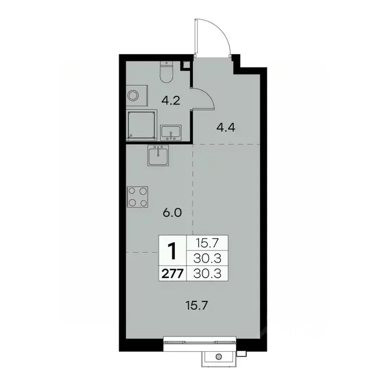 1-к кв. Москва Куркинское ш., 15С3 (30.3 м) - Фото 0