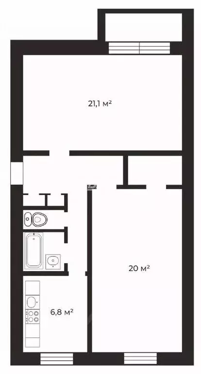 2-к кв. Челябинская область, Челябинск ул. Воровского, 23В (61.3 м) - Фото 1