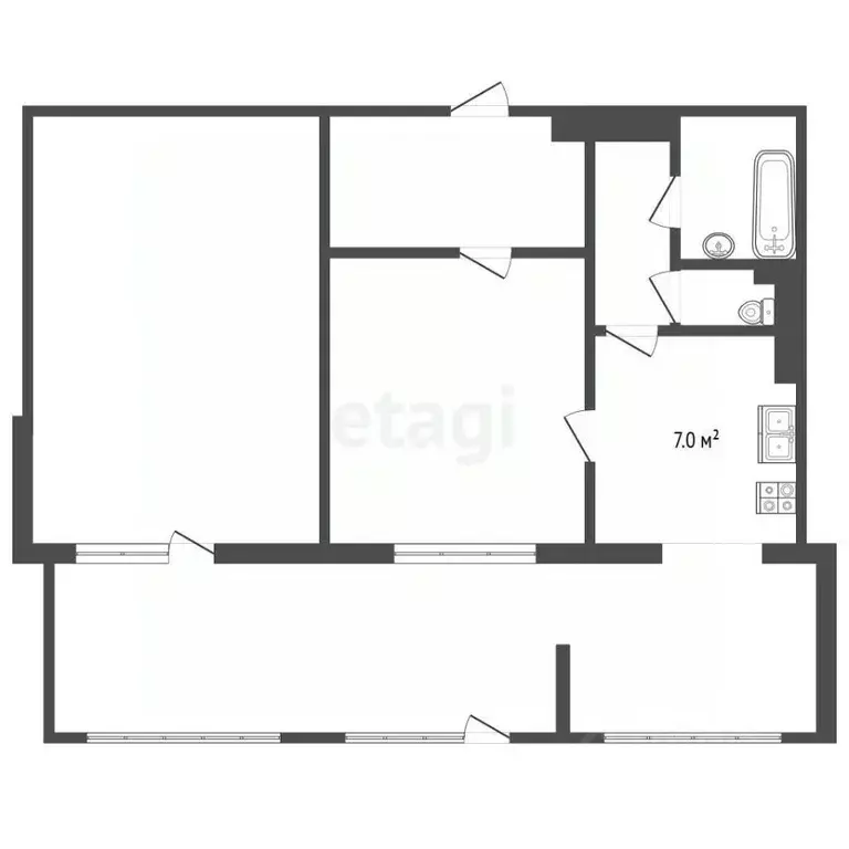 2-к кв. Крым, Симферополь ул. Куйбышева (66.7 м) - Фото 2