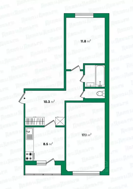 2-к кв. Кировская область, Киров Производственная ул., 3 (52.8 м) - Фото 2
