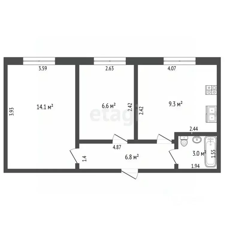 2-к кв. Нижегородская область, Нижний Новгород ул. Советской Армии, 6 ... - Фото 2