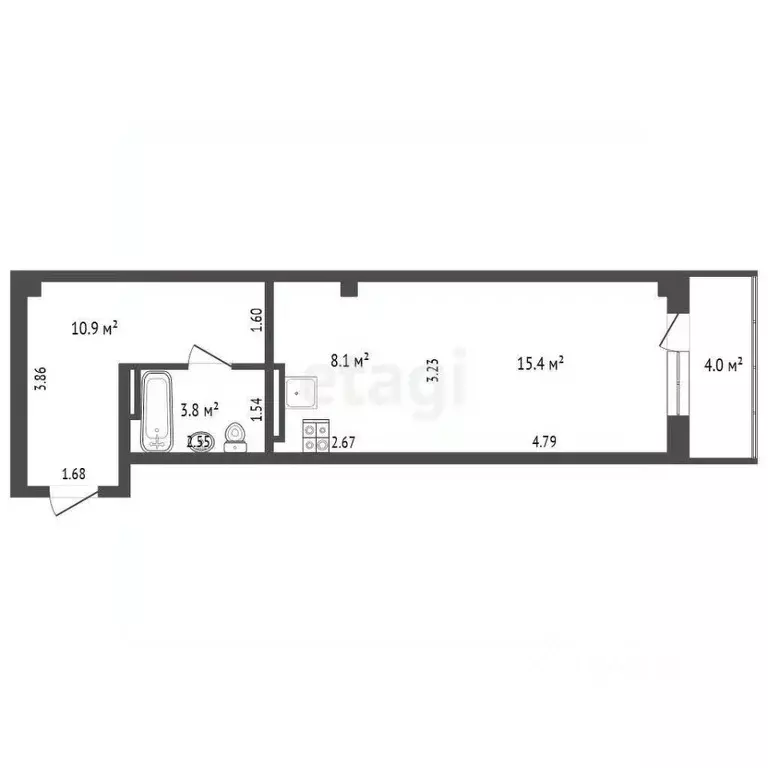 Студия Саха (Якутия), Якутск Ильменская ул., 61/1Б (38.2 м) - Фото 2