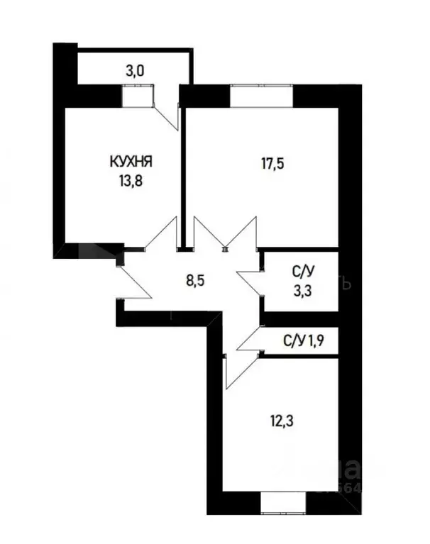 2-к кв. Тюменская область, Тюмень ул. Газопромысловая, 3 (56.6 м) - Фото 1