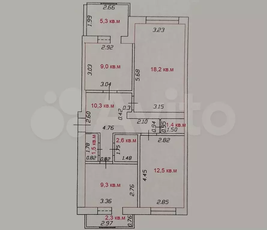 3-к. квартира, 73 м, 5/6 эт. - Фото 0