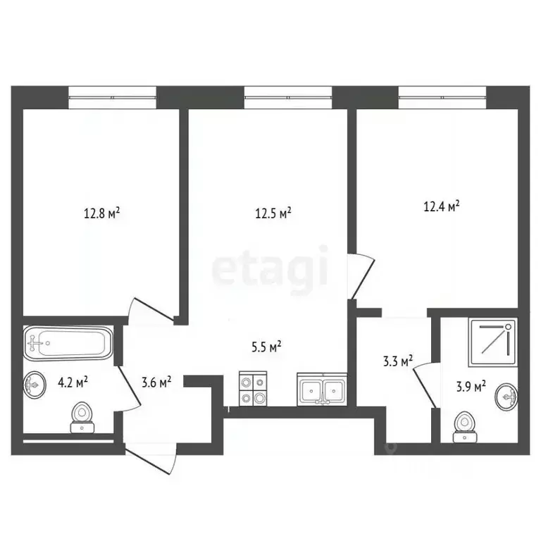 2-к кв. Москва ул. Малая Очаковская, 1к2 (58.2 м) - Фото 2
