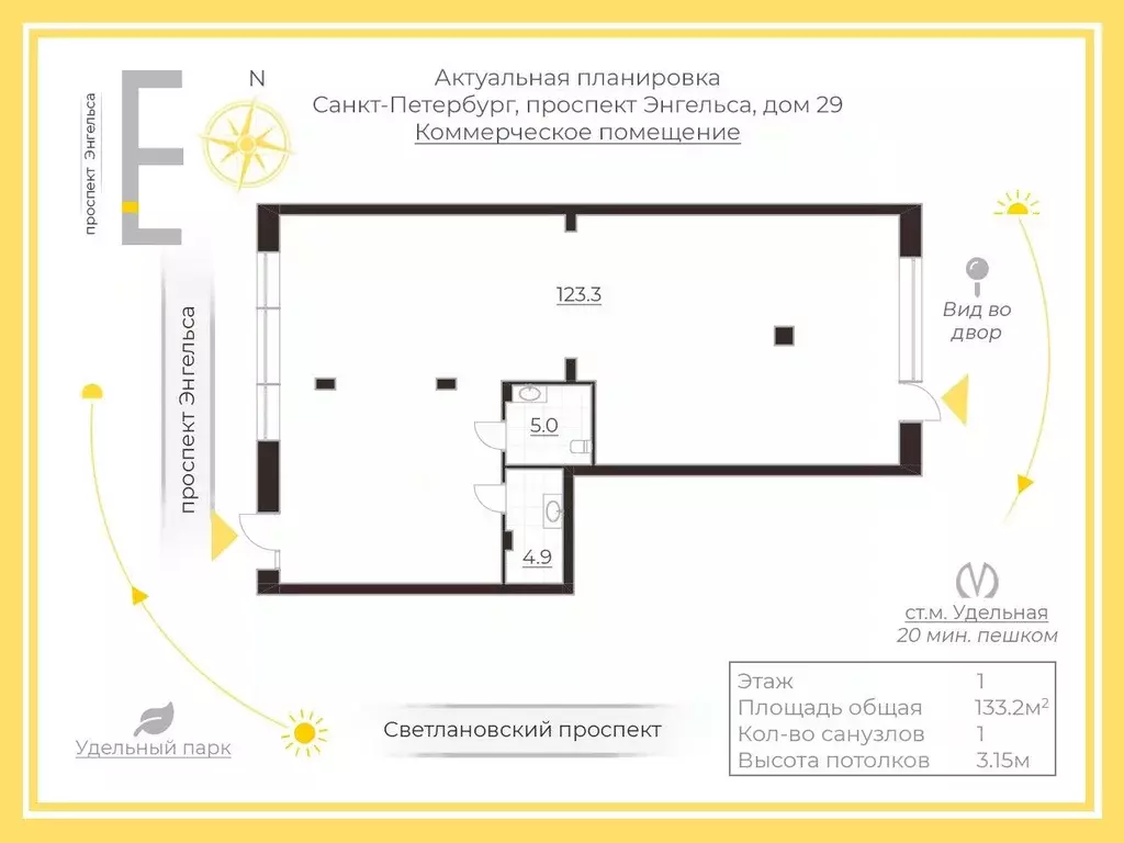 Помещение свободного назначения в Санкт-Петербург просп. Энгельса, 29 ... - Фото 2