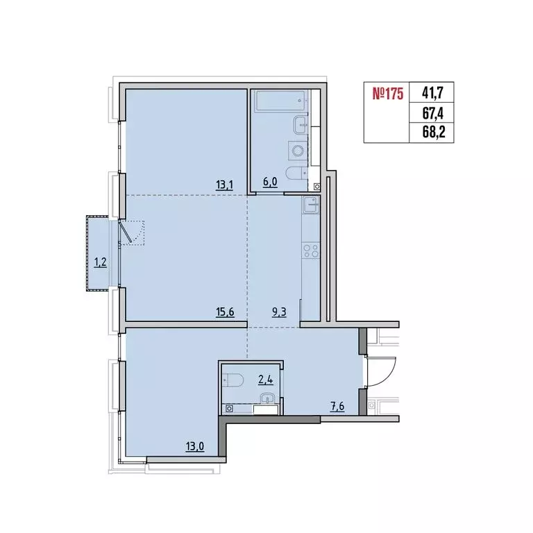 3-комнатная квартира: Маркова, квартал Стрижи, 16 (68.2 м) - Фото 1