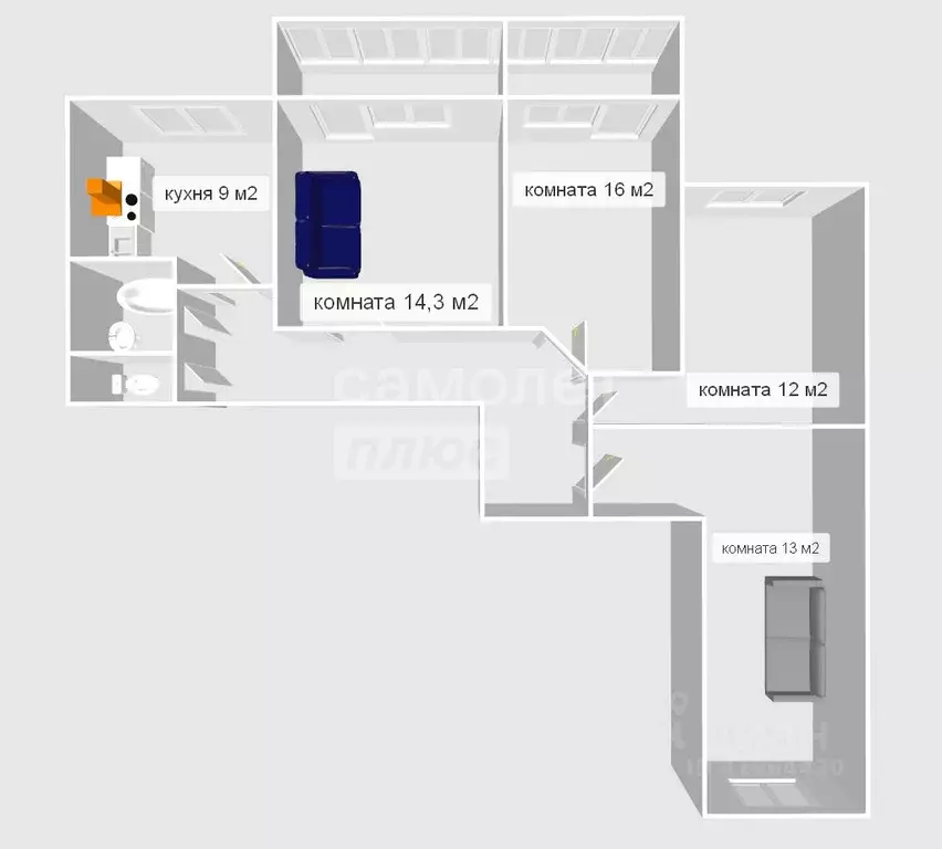 4-к кв. Коми, Сыктывкар ул. Панева, 12 (84.4 м) - Фото 2