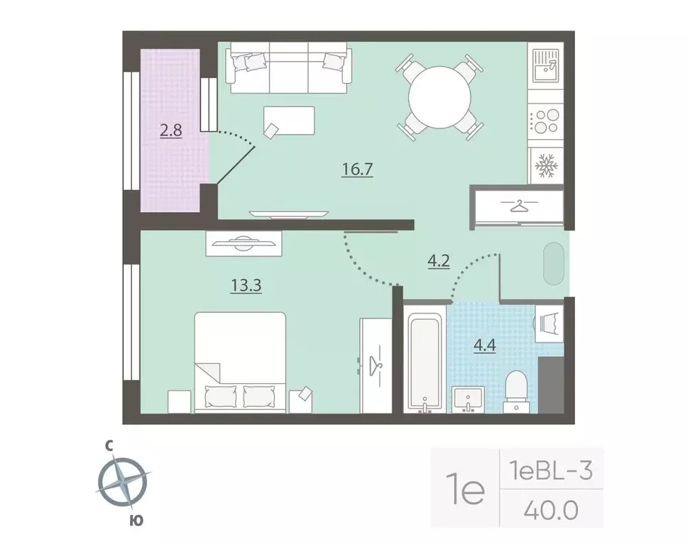 1-к кв. Свердловская область, Екатеринбург Центральный жилрайон, Азина ... - Фото 2