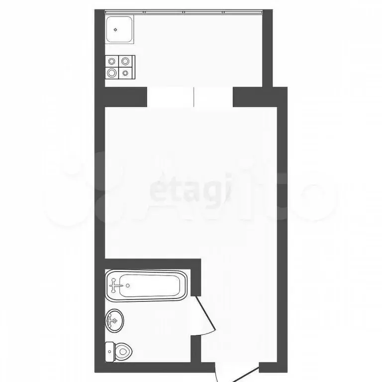 Квартира-студия, 21,6 м, 8/8 эт. - Фото 0