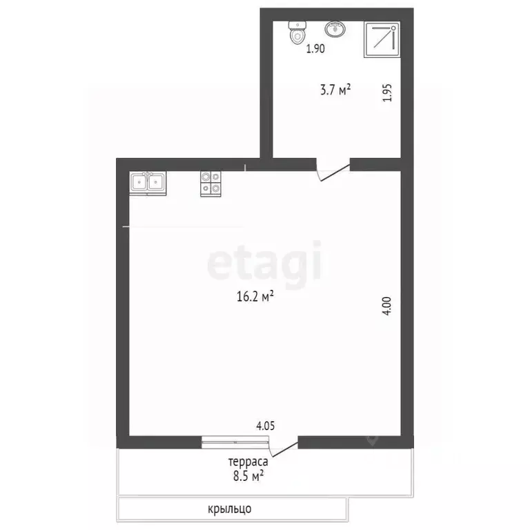 Студия Севастополь с. Орловка, ш. Качинское, 33Б (28.0 м) - Фото 2