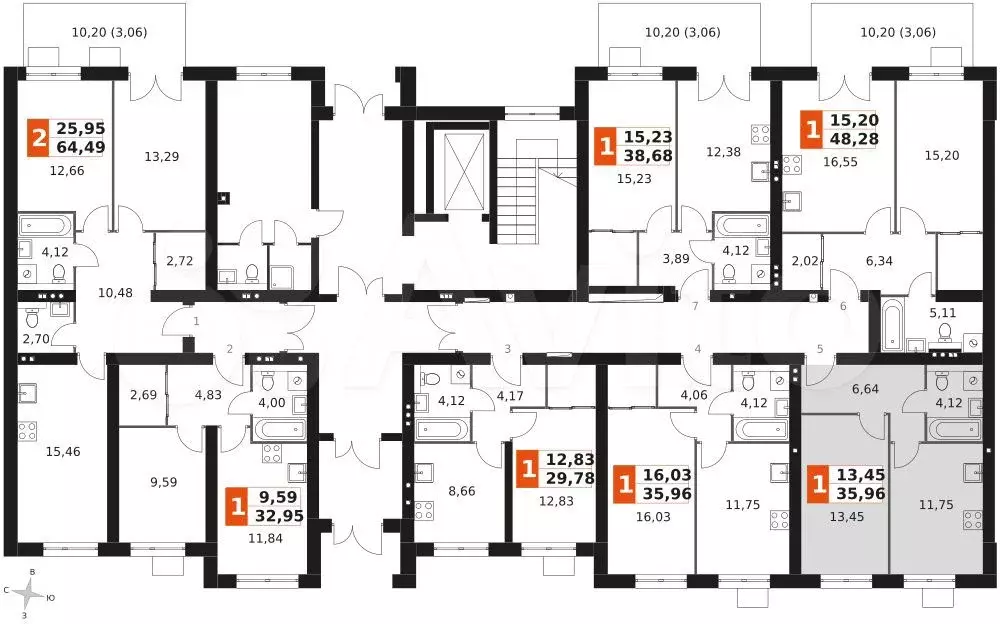 1-к. квартира, 36 м, 1/3 эт. - Фото 1