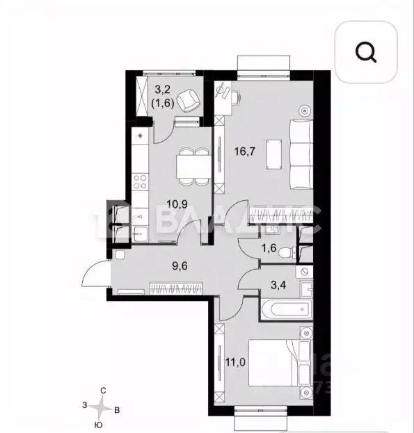 2-к кв. Московская область, Ленинский городской округ, пос. Развилка ... - Фото 0