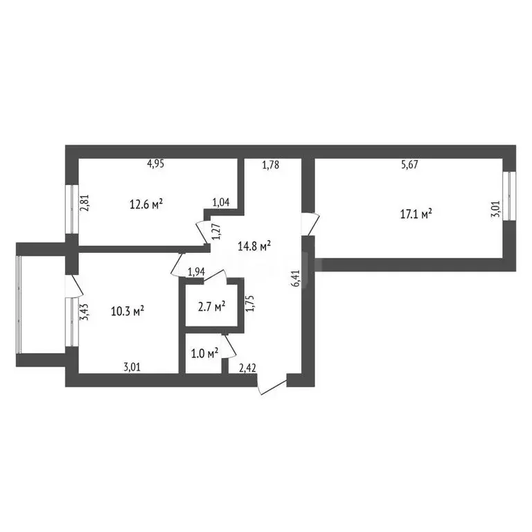 2-комнатная квартира: Благовещенск, Игнатьевское шоссе, 17 (58.8 м) - Фото 1