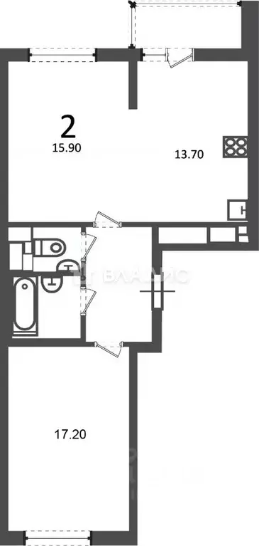 2-к кв. Москва Кусковская ул., 12/1 (57.9 м) - Фото 1