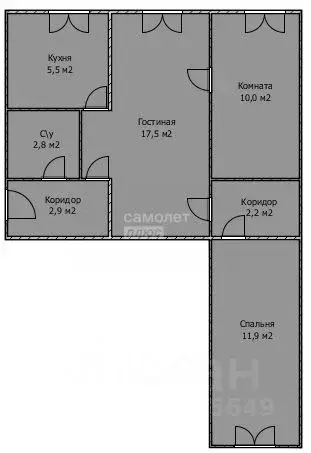 3-к кв. Башкортостан, Стерлитамак ул. Голикова, 28 (54.1 м) - Фото 1