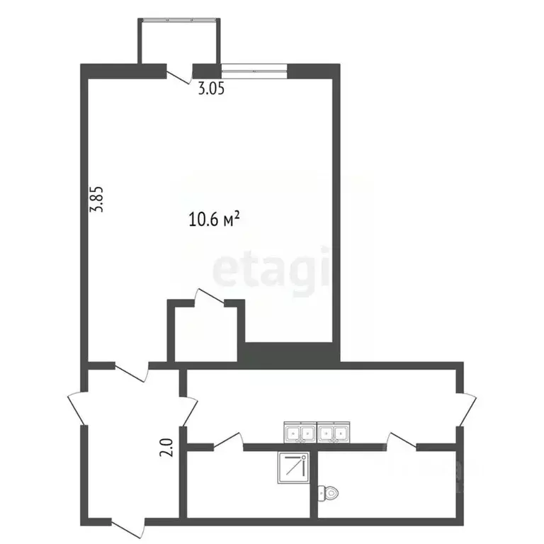 Комната Коми, Усинск ул. 60 лет Октября, 6/1 (11.4 м) - Фото 2