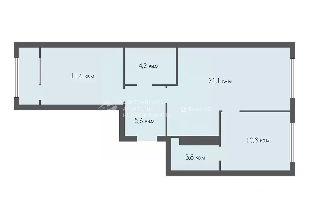 2-к кв. Рязанская область, Рязань ул. Александра Полина, 3 (55.9 м) - Фото 1