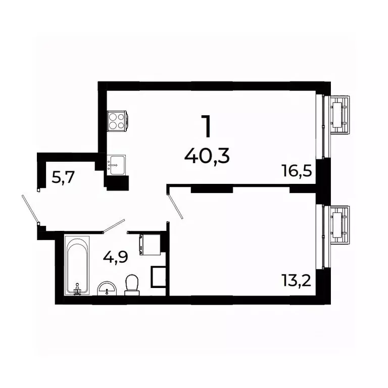 1-к кв. Нижегородская область, Нижний Новгород ул. Коперника, 15 (40.3 ... - Фото 1