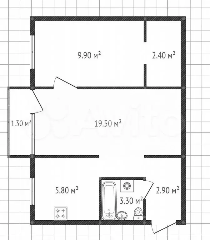 2-к. квартира, 45,1 м, 5/5 эт. - Фото 0