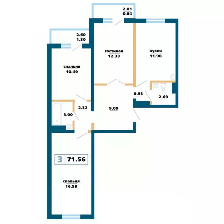 3-к кв. Красноярский край, Красноярск Нанжуль-Солнечный мкр, ... - Фото 1