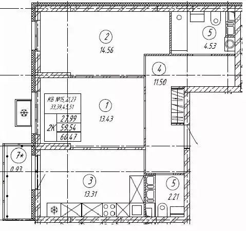 2-к кв. Самарская область, Тольятти 18А кв-л,  (60.47 м) - Фото 0