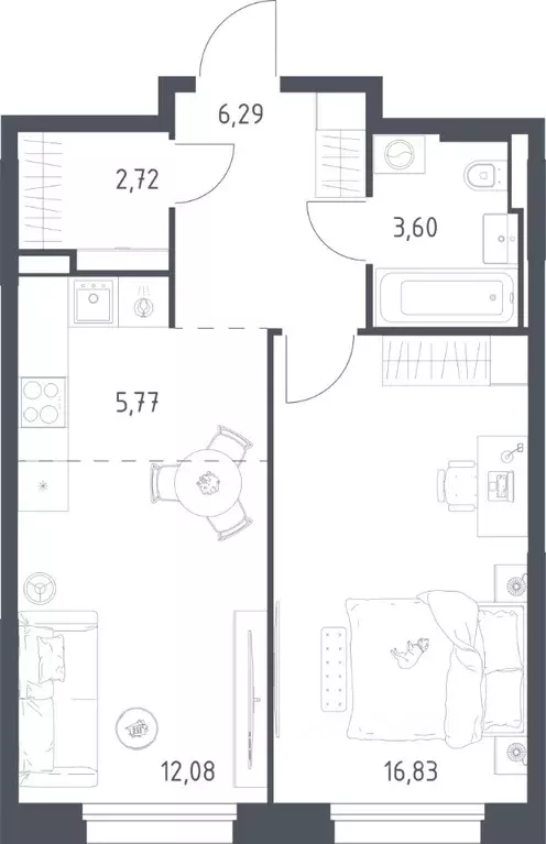 1-к кв. Московская область, Одинцовский городской округ, Заречье пгт ... - Фото 1
