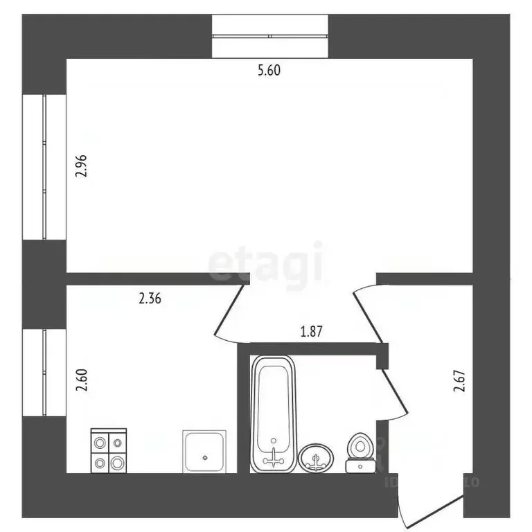 1-к кв. Пензенская область, Пенза ул. Чехова, 46 (30.7 м) - Фото 1