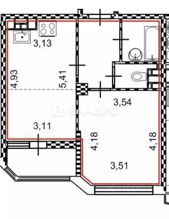 1-к кв. Белгородская область, Белгород ул. Победы, 126 (45.0 м) - Фото 2