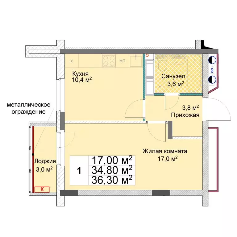 1-комнатная квартира: Нижний Новгород, квартал Кооперативный посёлок, ... - Фото 1