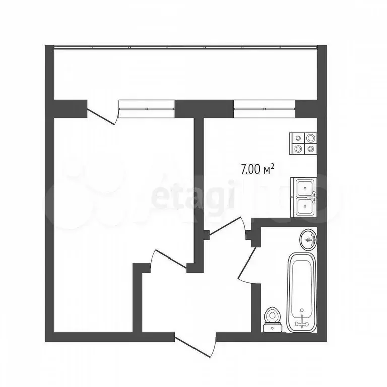 1-к. квартира, 30 м, 1/8 эт. - Фото 0