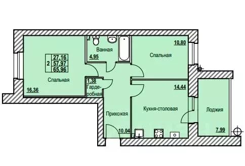 2-к кв. Ярославская область, Ярославль Северный жилрайон, 9-й мкр,  ... - Фото 1
