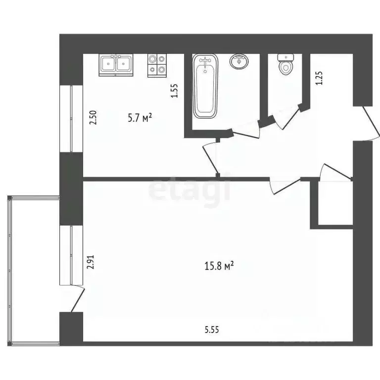 1-к кв. Белгородская область, Белгород ул. Николая Чумичова, 66 (30.0 ... - Фото 1