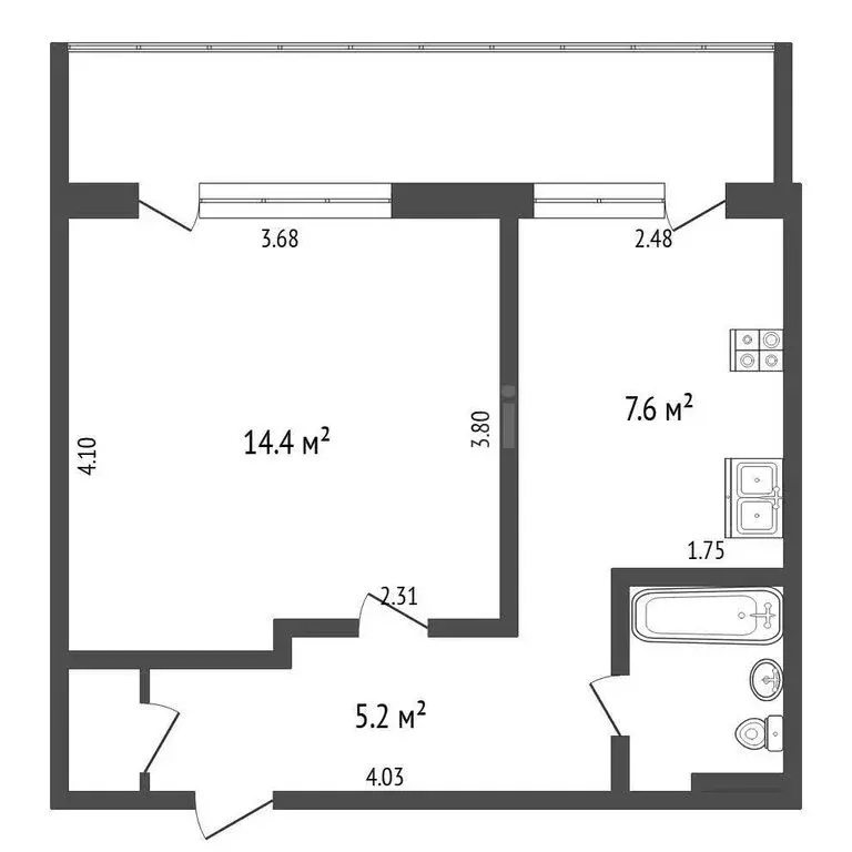 1-комнатная квартира: Тюмень, Олимпийская улица, 18 (30.9 м) - Фото 1