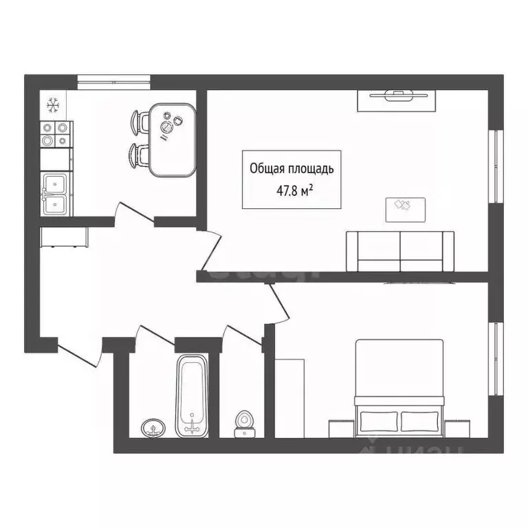 2-к кв. Алтай, Горно-Алтайск ул. Бориса Головина (47.8 м) - Фото 2