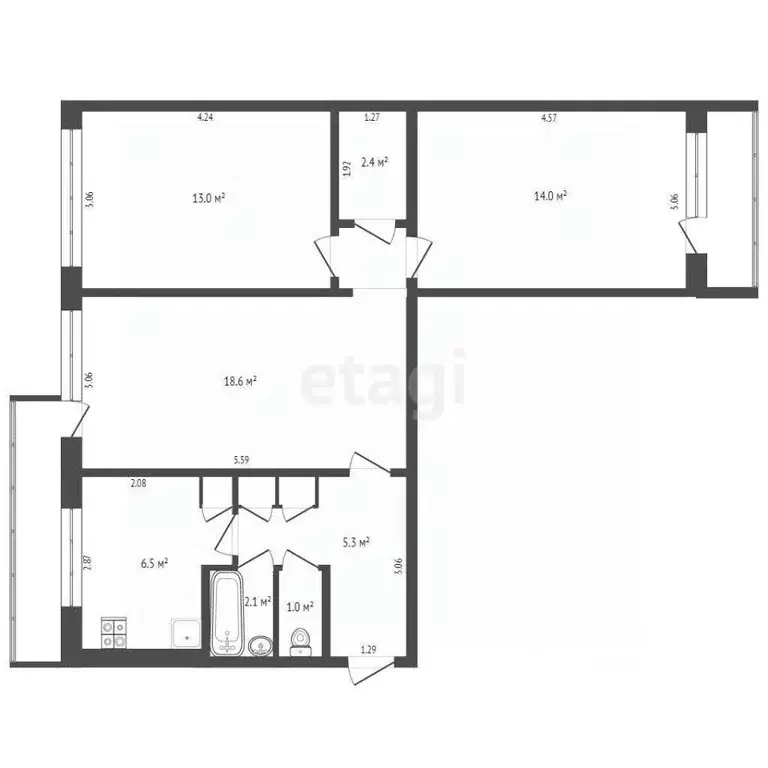 3-к кв. Мордовия, Саранск Гожувская ул., 27 (64.1 м) - Фото 2
