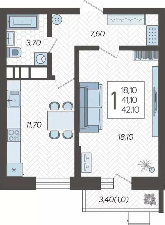 1-к кв. Краснодарский край, Краснодар 9-й километр мкр, ул. ... - Фото 1