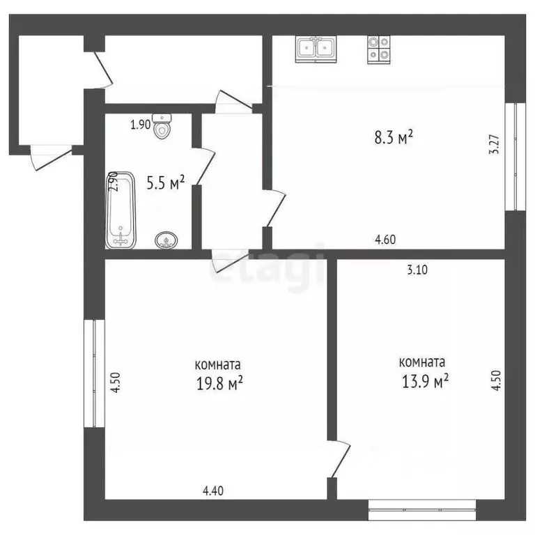 Дом в Тюменская область, Тюменский муниципальный округ, с. Каскара ул. ... - Фото 2