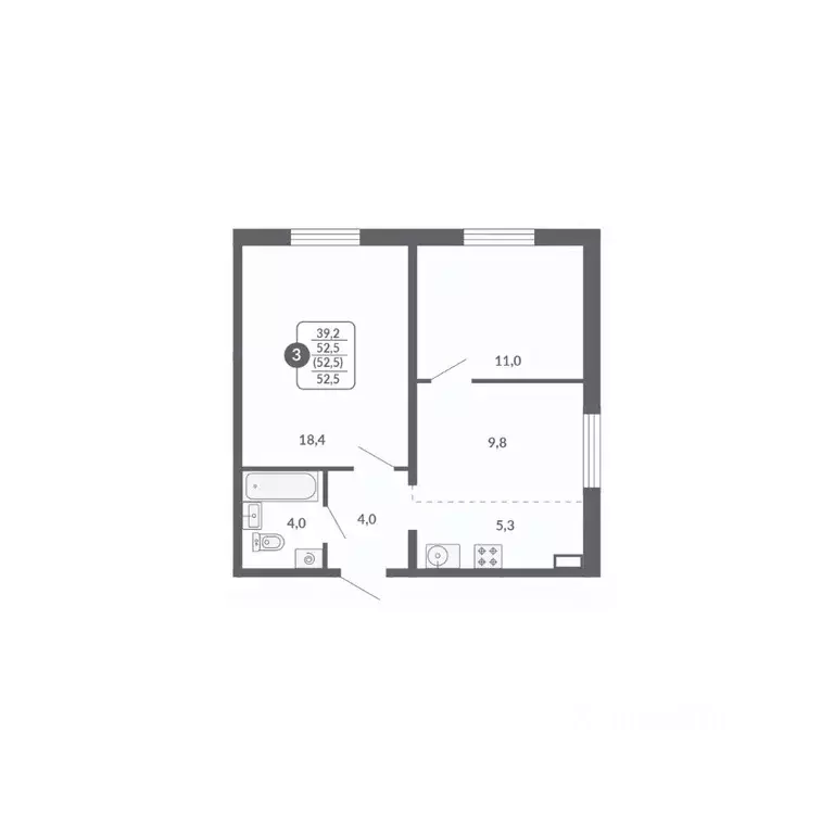 3-к кв. Кировская область, Киров ул. Потребкооперации, 34к1 (52.5 м) - Фото 1