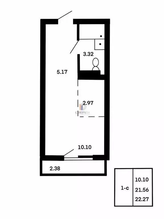 Квартира-студия: Новосибирск, улица Ясный Берег, 43 (22.27 м) - Фото 0