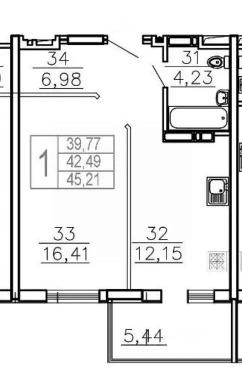 1-к кв. Самарская область, Самара 3-й проезд (45.0 м) - Фото 2