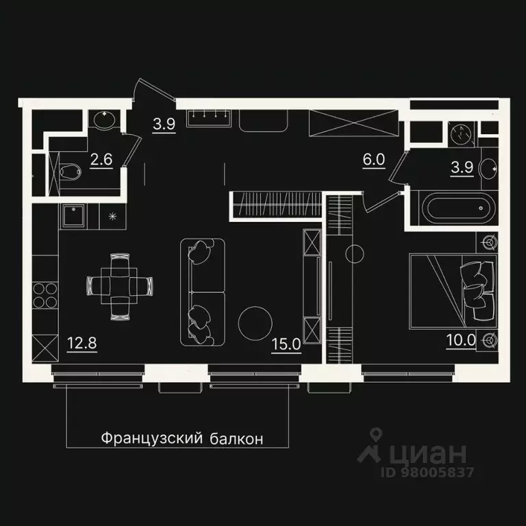 1-к кв. Тюменская область, Тюмень ул. Щербакова, 2к3 (54.13 м) - Фото 0